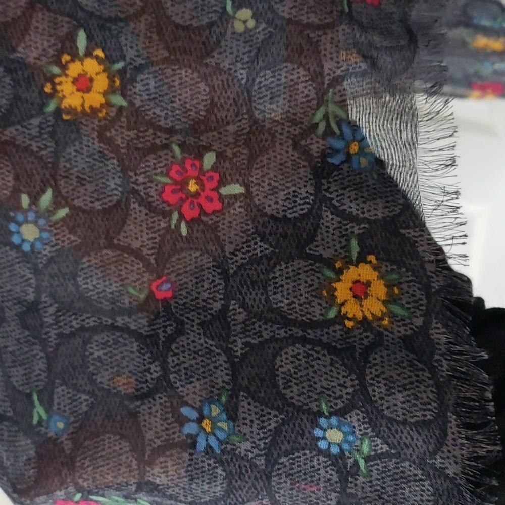 Coach Silk Modal Floral Scarf - Picture 1 of 3